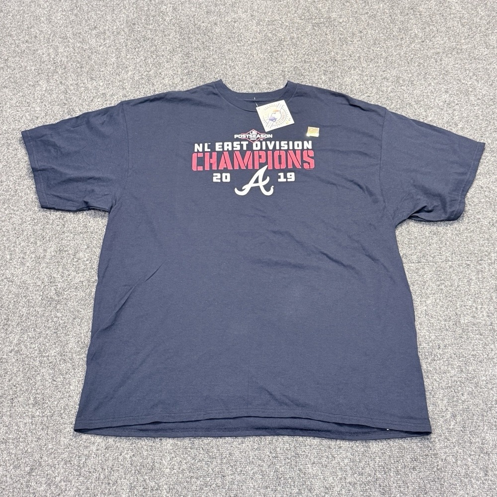 Atlanta Braves 2019 NL East Champions T-Shirt MLB Men's 2XL‎ NOS New